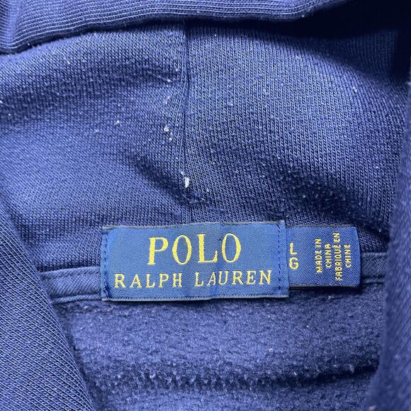 Polo Ralph Lauren Hoodie Mens Large Navy Red White Colorblock 1967 Flag Pony - Picture 4 of 13